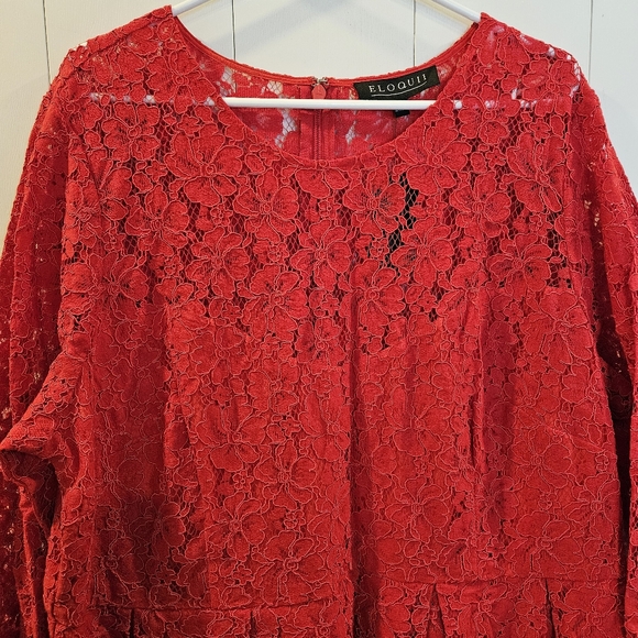 Eloquii red lace plus size dress NWT - Picture 5 of 9